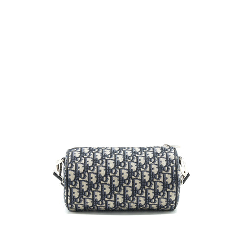 BLUE OBLIQUE MESSENGER ROLLER BAG